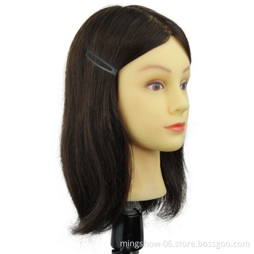 Mannequin Head Salon Real Hair Natural Black Hair Training Hair Dressing Practice Cosmetology In Mannequins Model Dummy Head